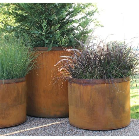 tree planter boxes metal|tree planters large outdoor pots.